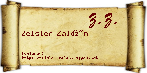 Zeisler Zalán névjegykártya